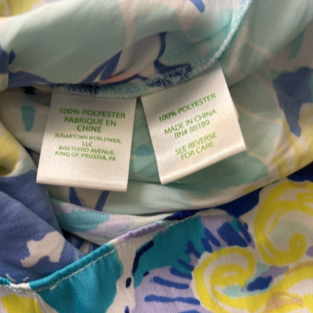 Lilly Pulitzer Blue Arbelle Tropical Print Off the Shoulder Romper - Picture 5 of 6